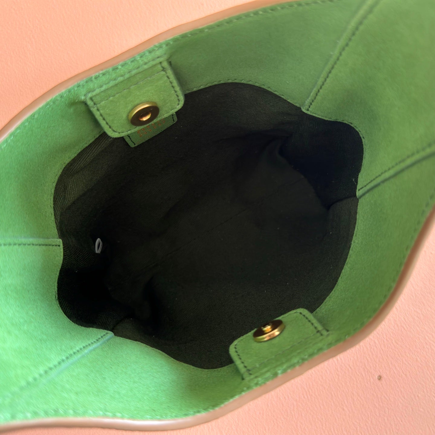 Miu Leather Bucket Bag 23cm Brown Grain Cowhide