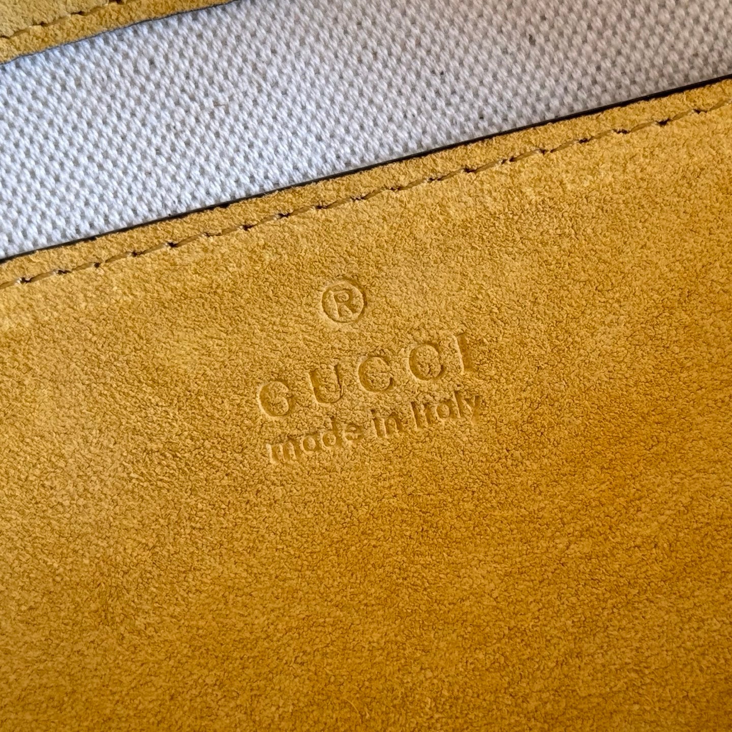 GG Medium Shoulder Bag With Chain Yellow GG Suede