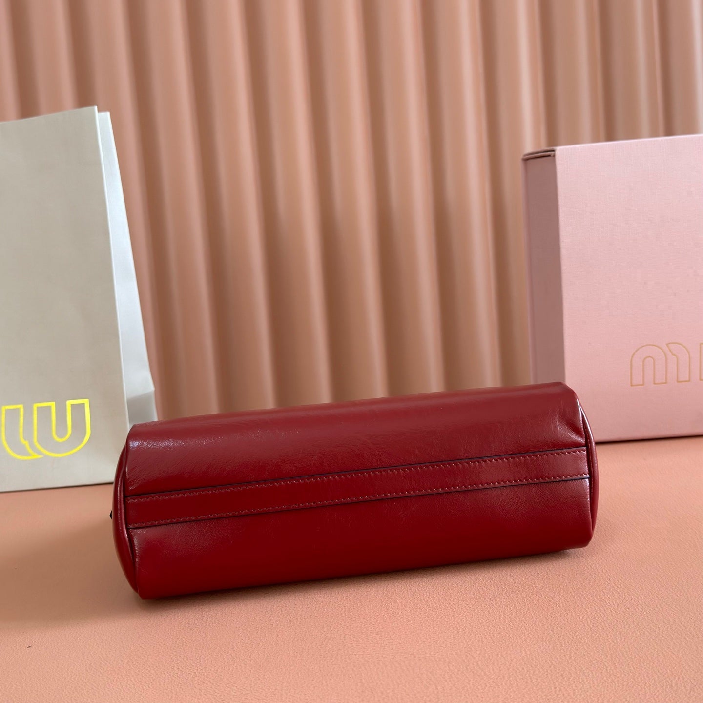 Miu Caprice Clutch Burgundy Leather 280751