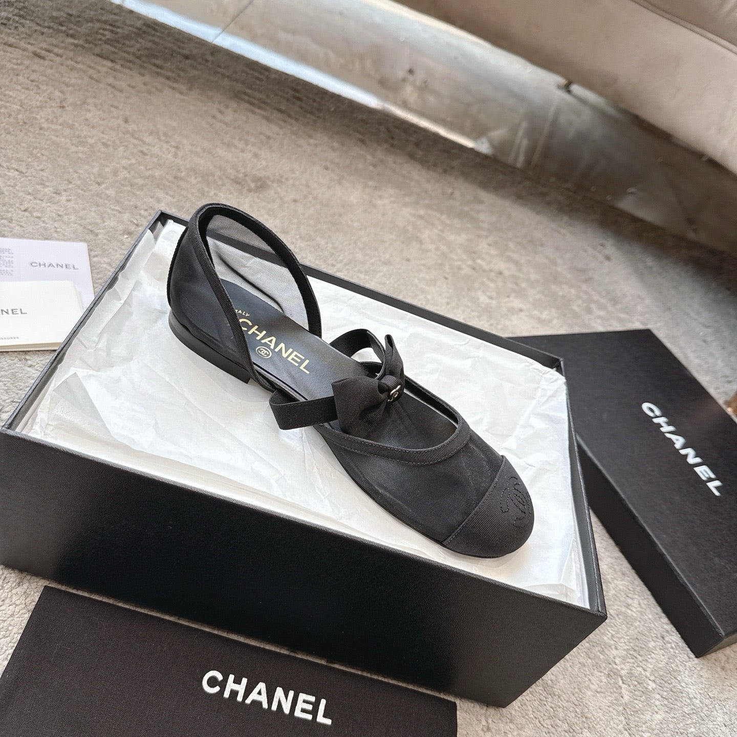 CC  25b Fall-Winter Mary Janes 15mm Black Mesh & Grosgrain 415777