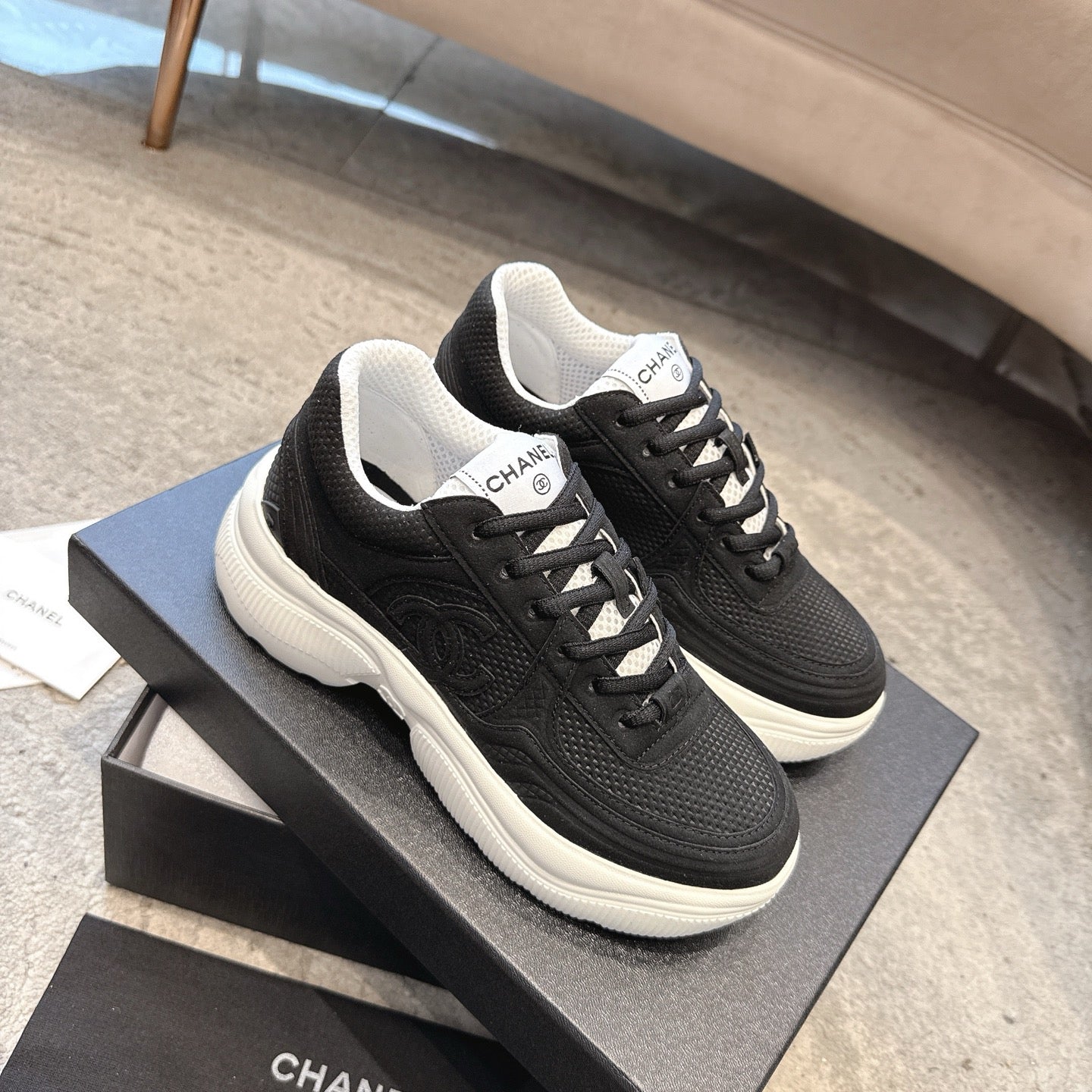CC 26s Casual Sneakers Black Fabric 647450