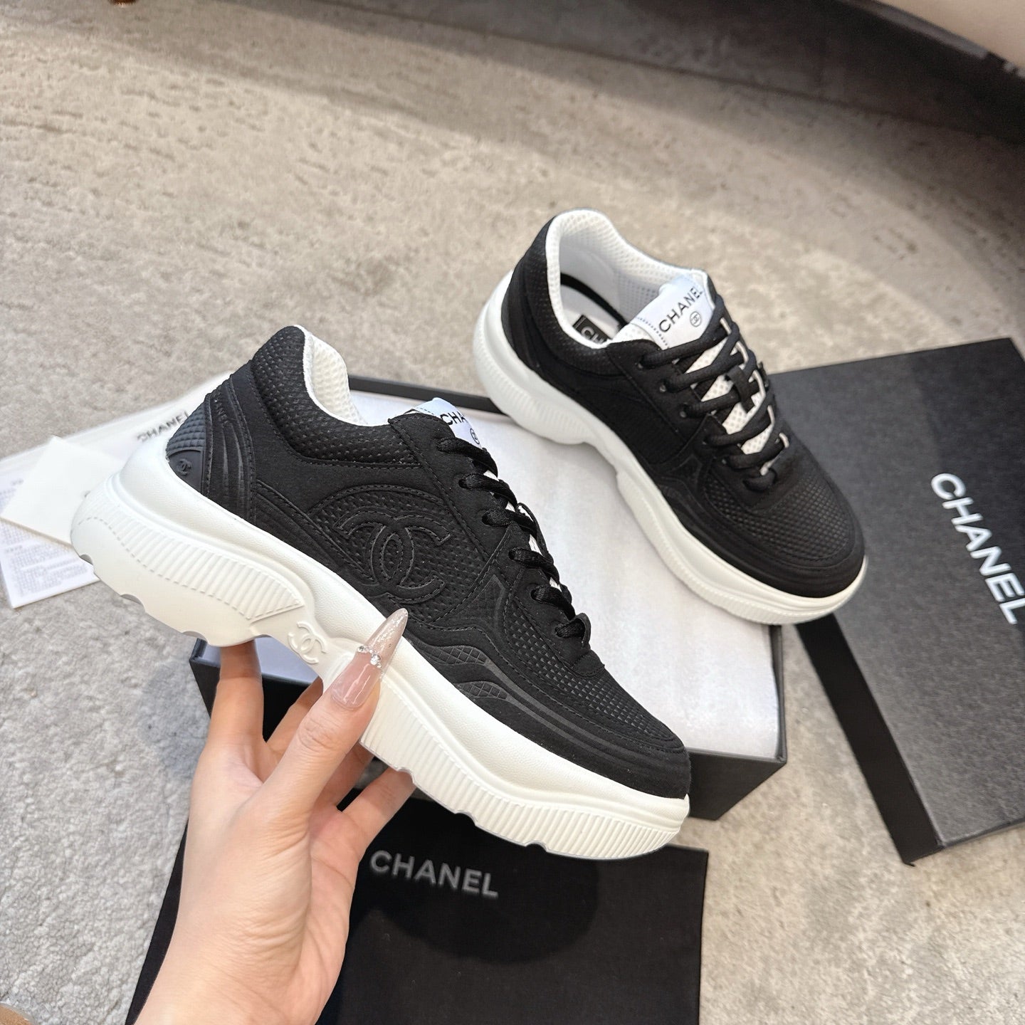 CC 26s Casual Sneakers Black Fabric 647450