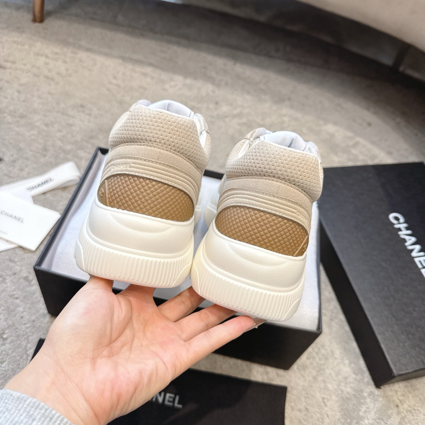 CC 26s Casual Sneakers Beige Fabric 647451