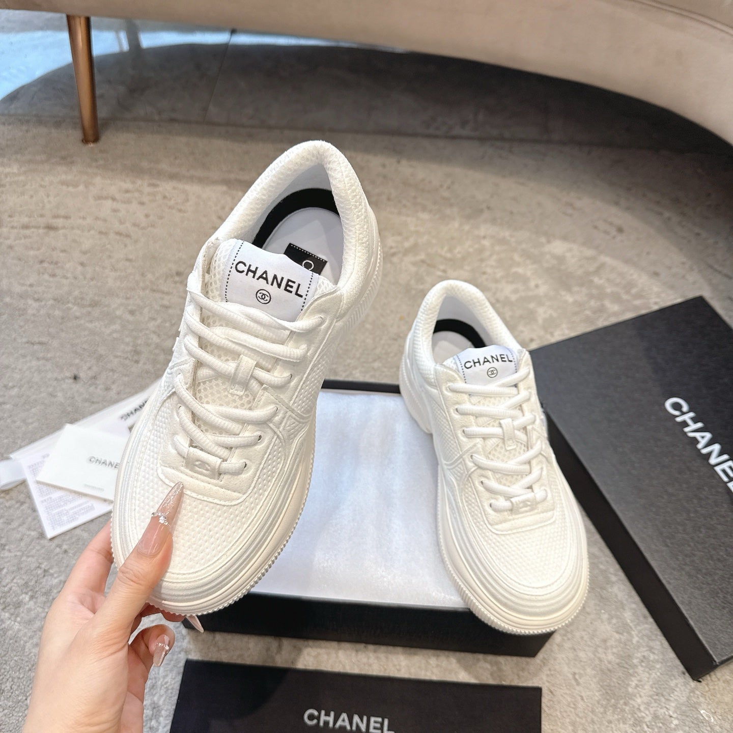 CC 26s Casual Sneakers White Fabric 647453