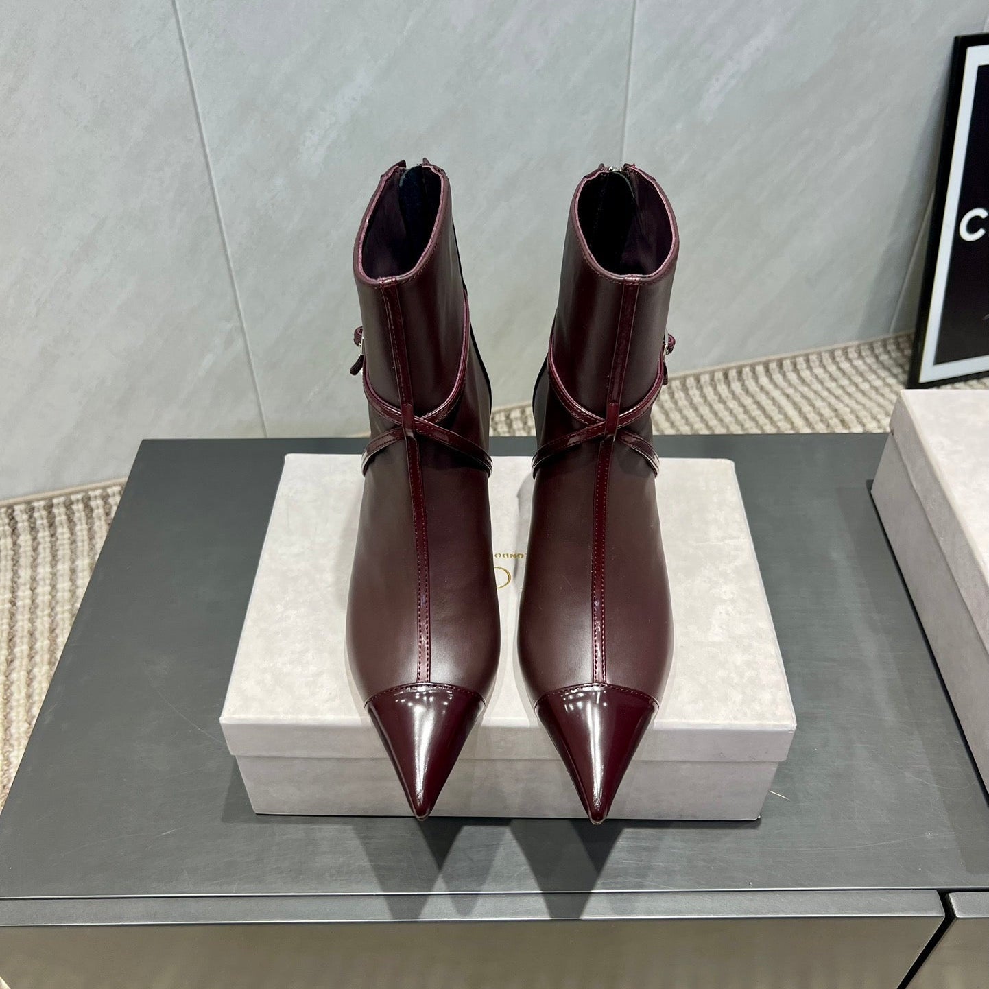 Jimmy Choo Aren Low Cut 65mm Boots Deep Merlo Leather 540674