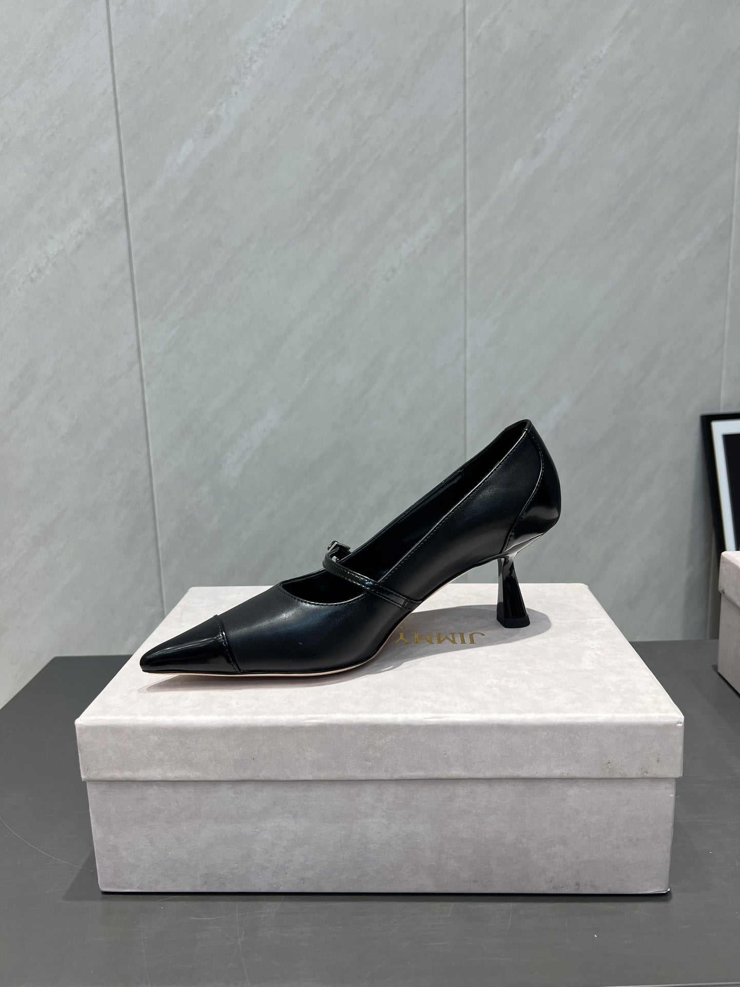 Jimmy Choo Araya Pumps 65mm Black Velvet Embellished Pointed Toe 540676