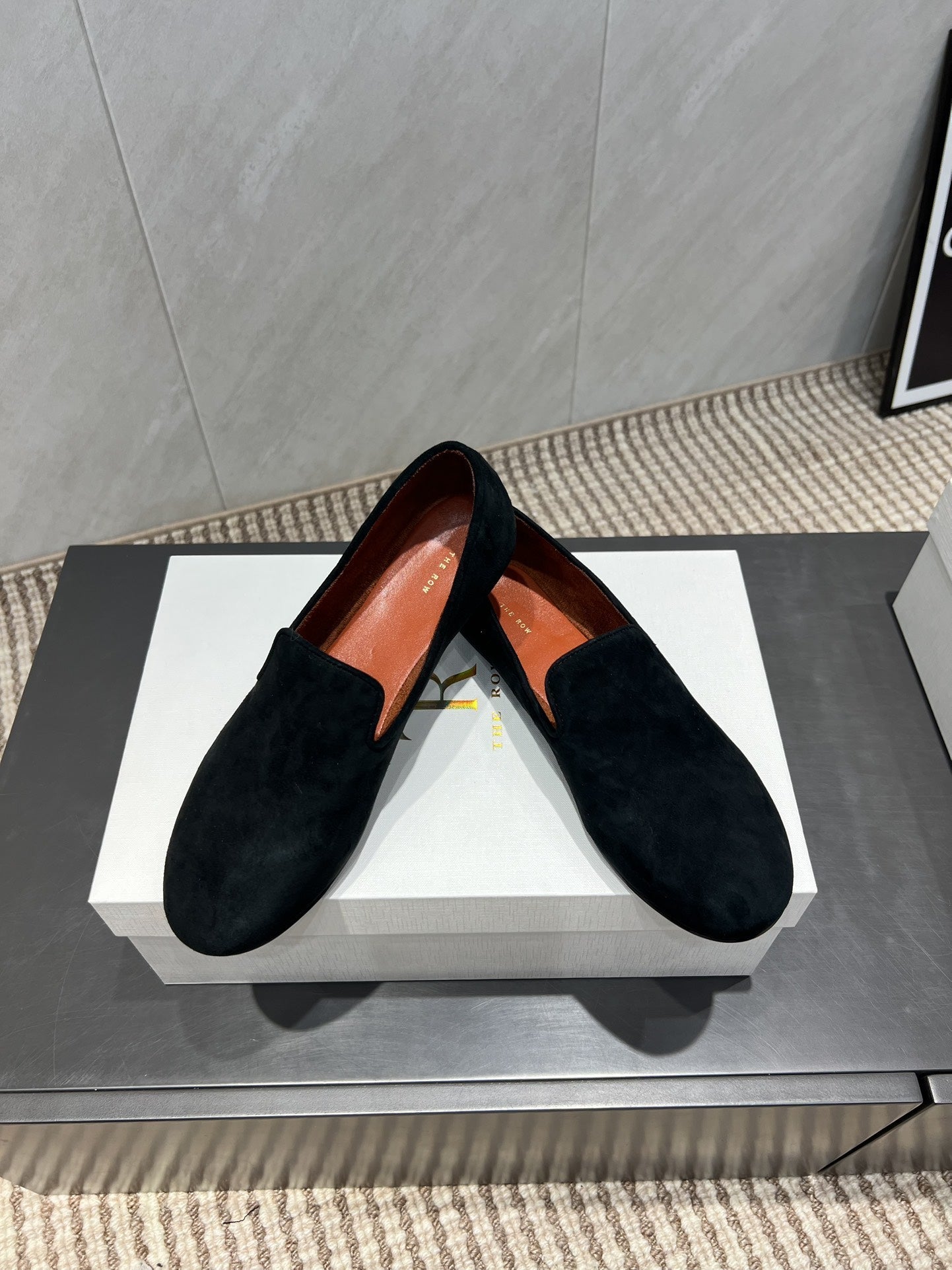 The Row 2025 Tipi Loafer Black Suede 540518