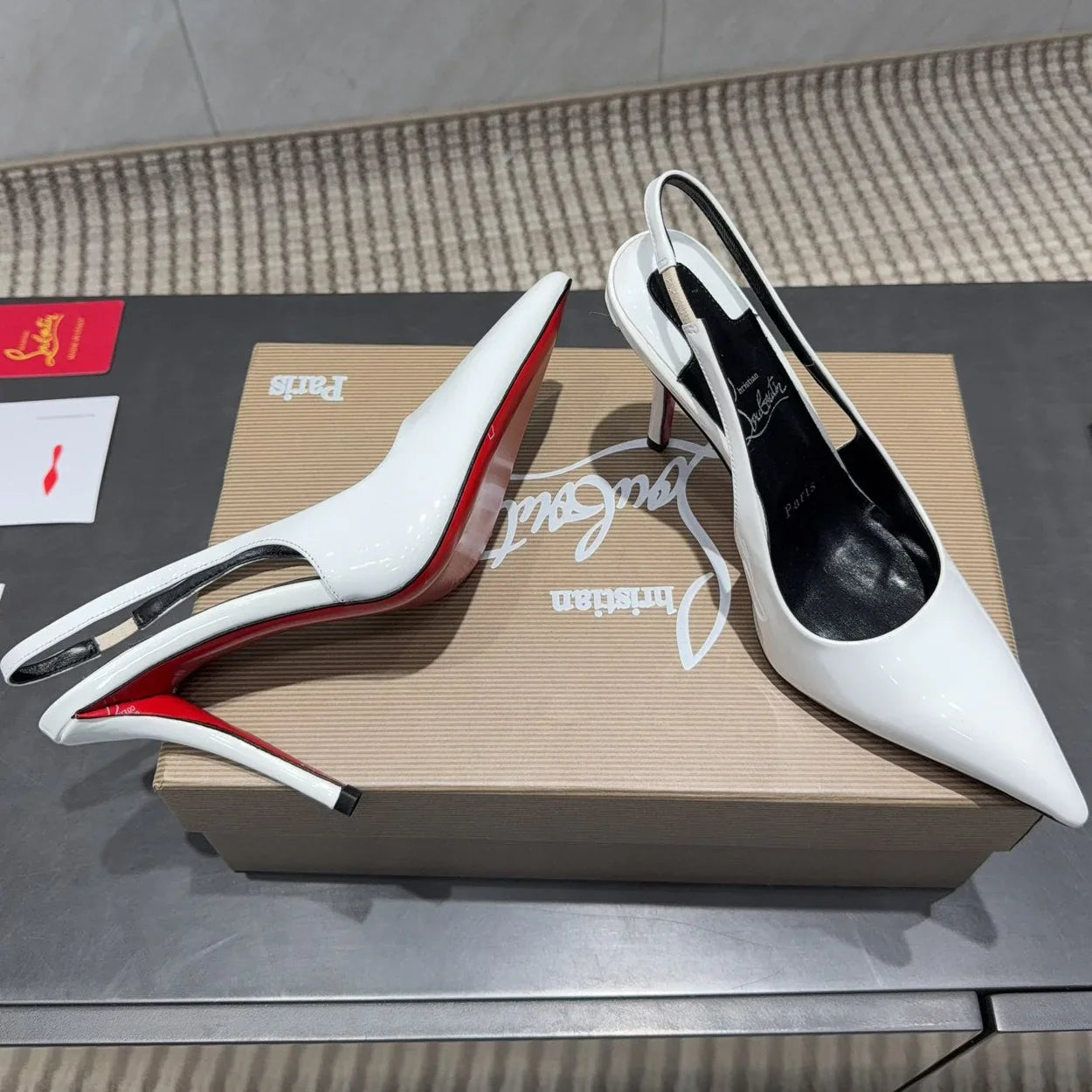 CL 2026 Kate Sling 100 Slingback White Patent Leather 613985