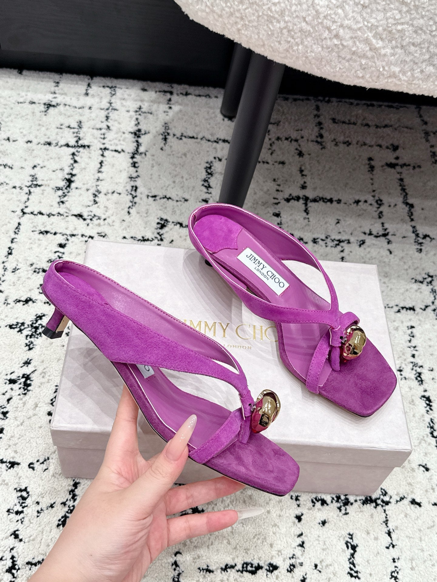 JC Emeri 35mm Sandals Purple Suede 880814