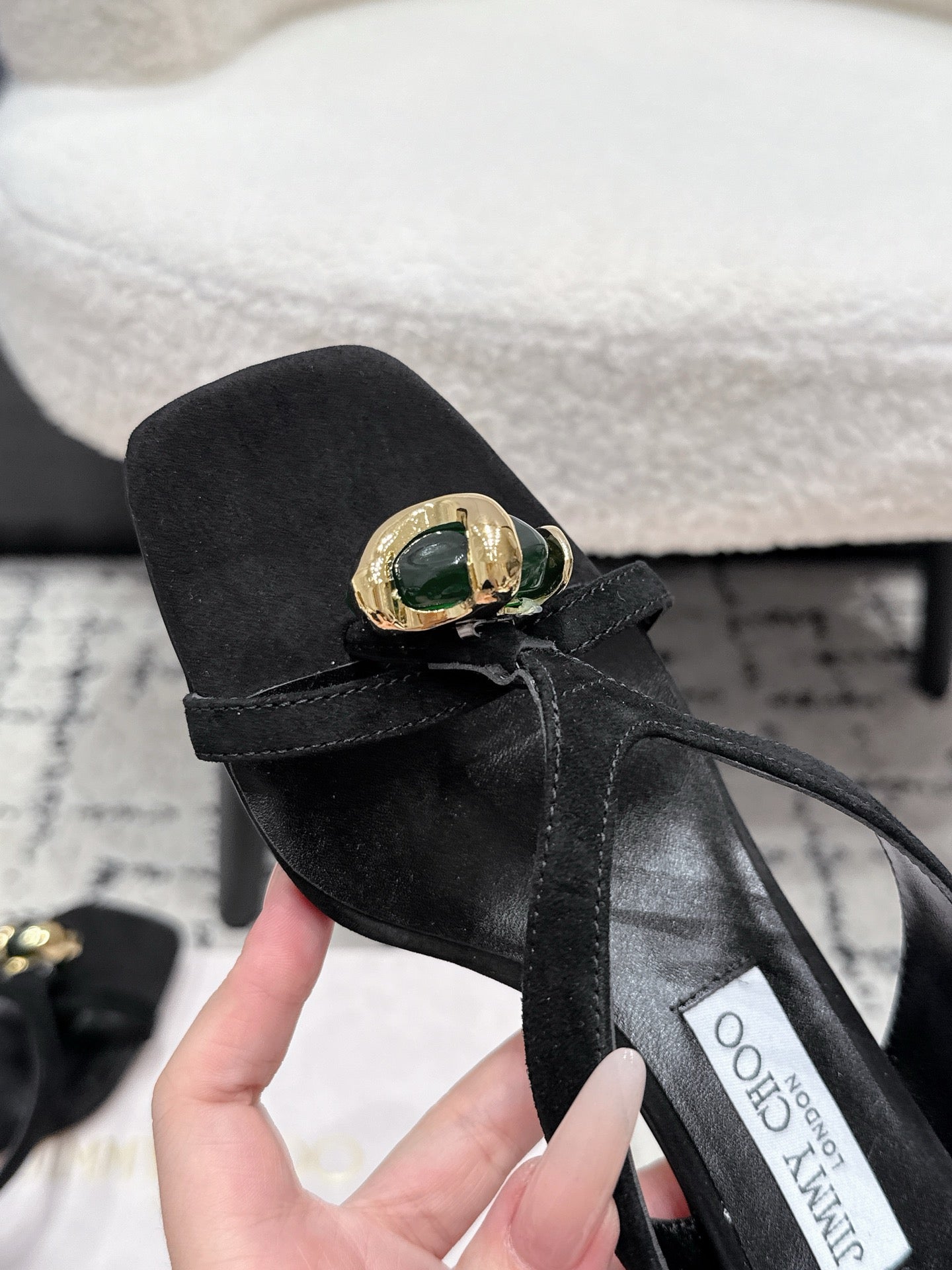 JC Emeri 35mm Sandals Black Suede 880816