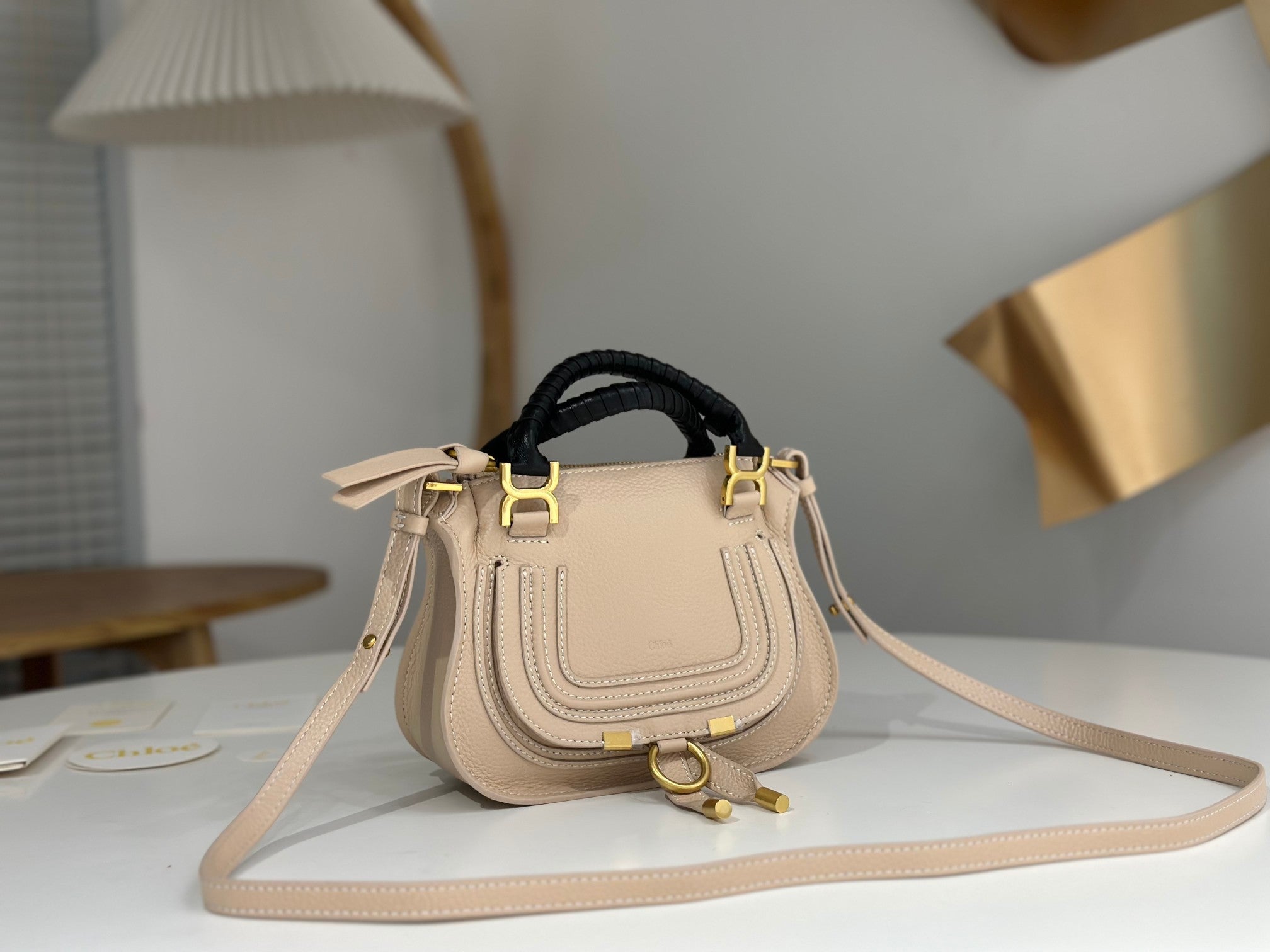 Chloe Marcie Small Bag 21cm Light Beige Calfskin