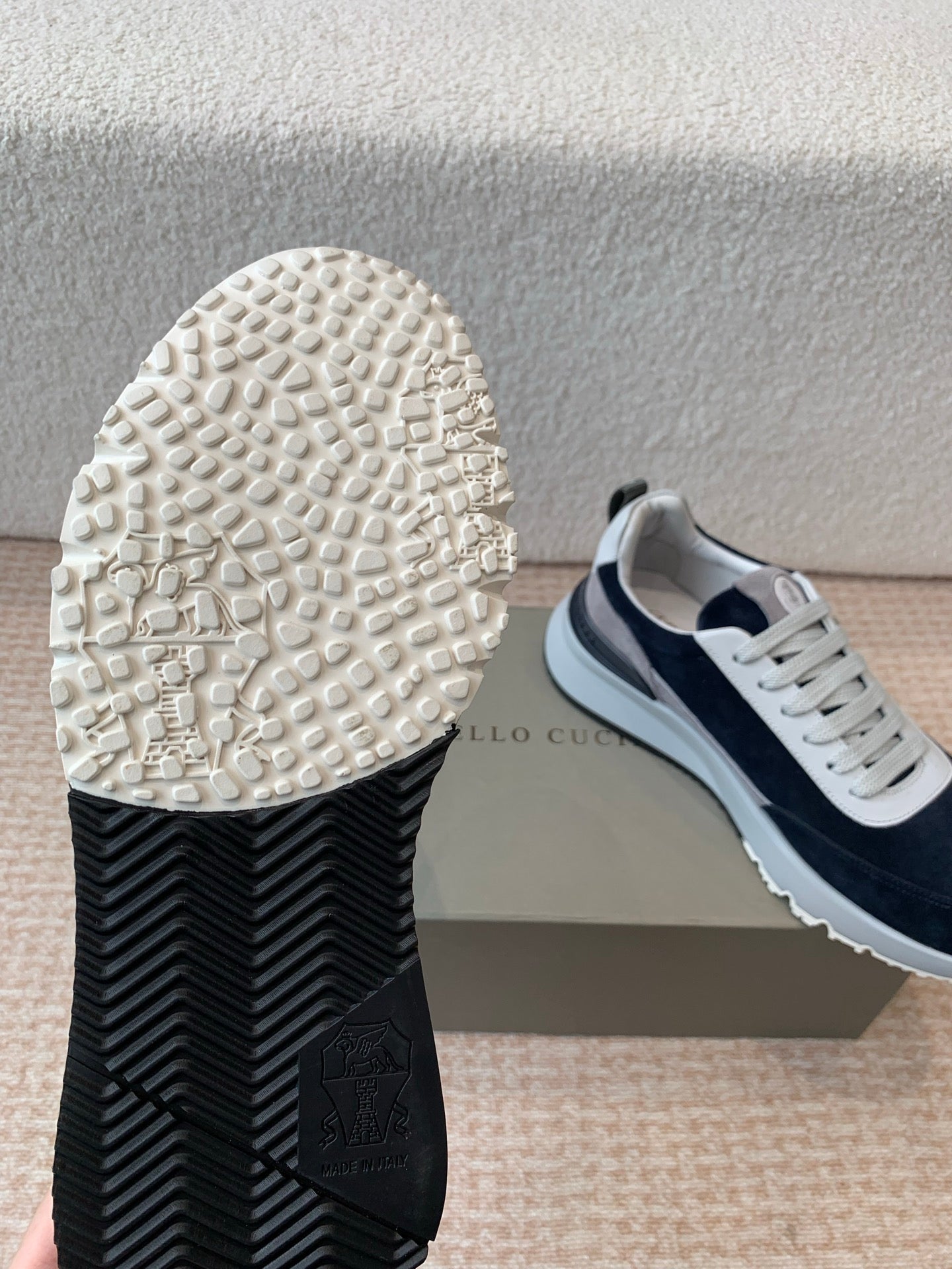 CL 25C Brunello Cucinelli Navy Blue Sneaker Suede 298883