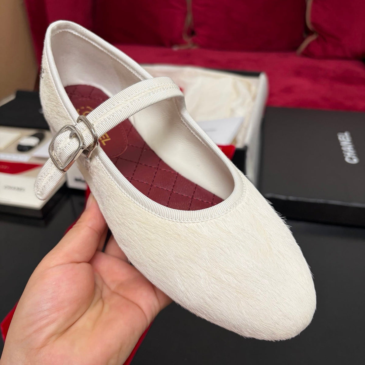 Chanel 26S Shoes Mary Jane White Pony Hair G47467