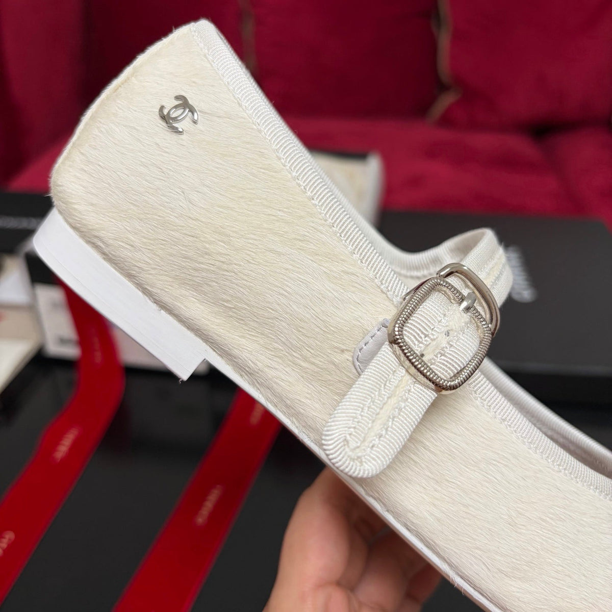 Chanel 26S Shoes Mary Jane White Pony Hair G47467