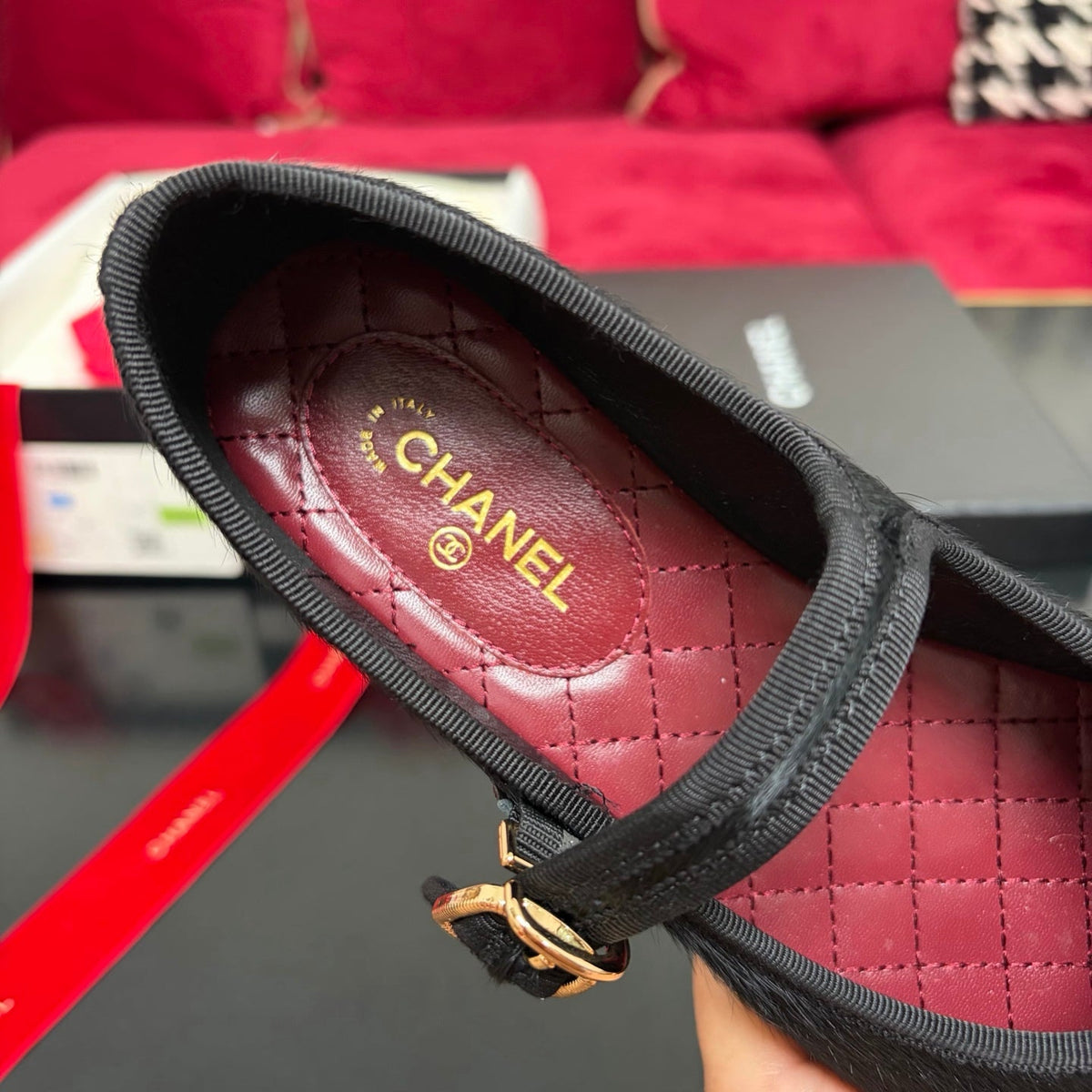 Chanel 26s Shoes Mary Jane Black Pony Hair 189090