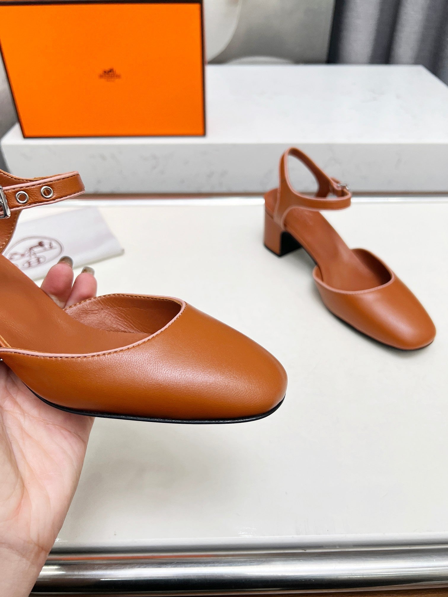 Kamilla ̉60 pump Tan Lambskin 214073