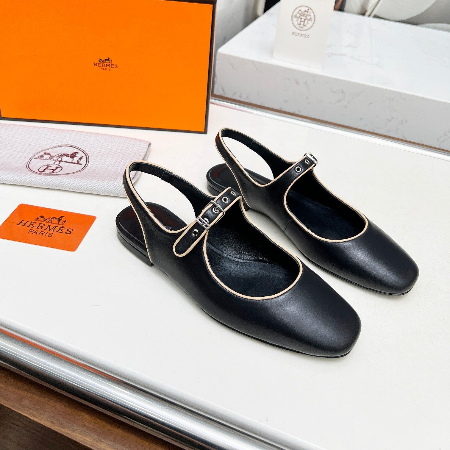 Kleo Slingback Black Lambskin 214069