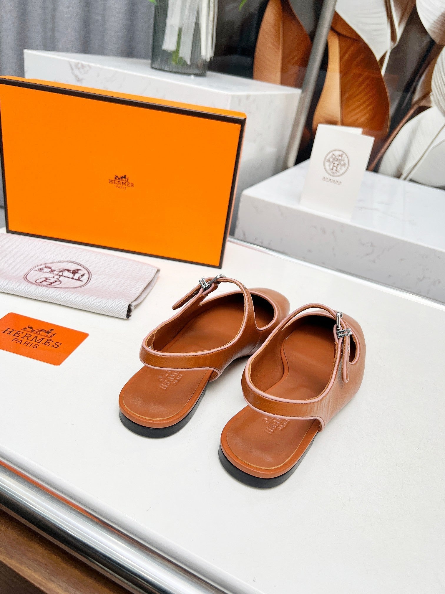 Kleo Slingback Tan Lambskin 214068