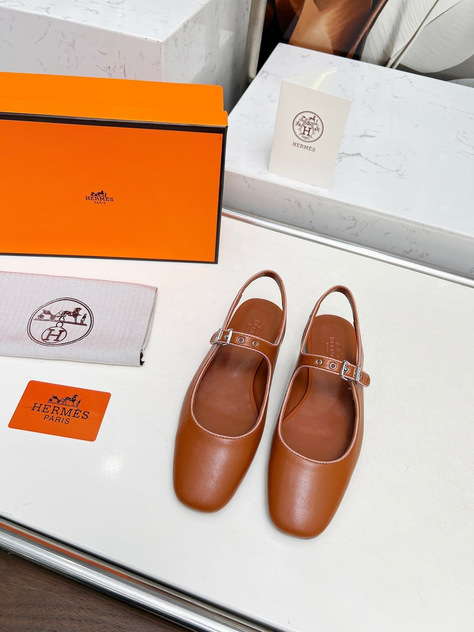 Kleo Slingback Tan Lambskin 214068