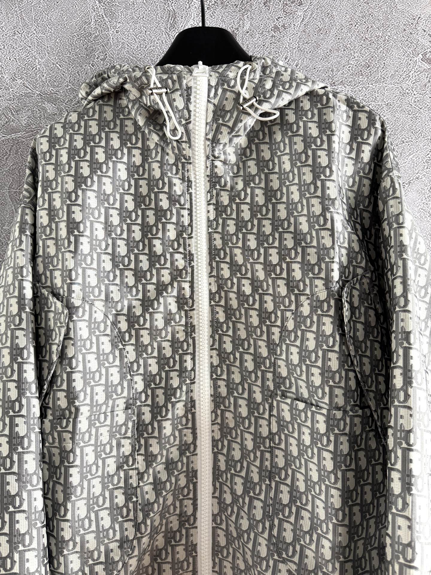 CD Monogram Jacket Gray mix Beige Polyester