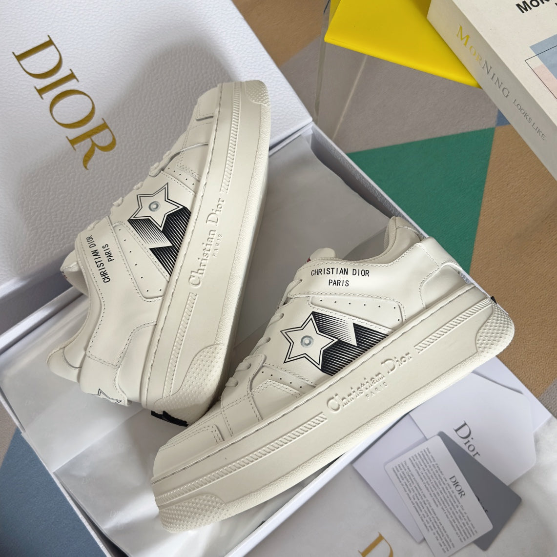 cd star sneaker white black calfksin