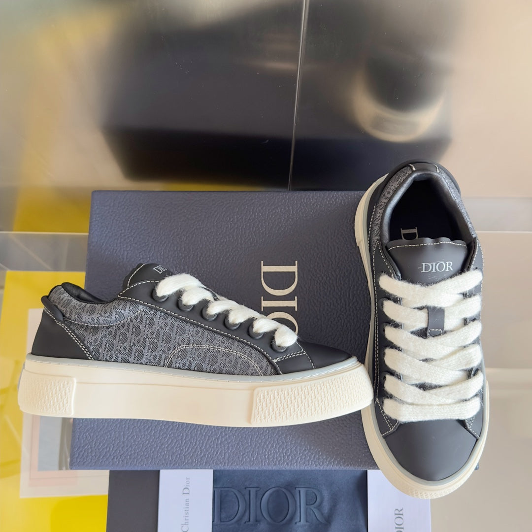 CD B33 Sneaker 40mm Black Grey Monogram Suede