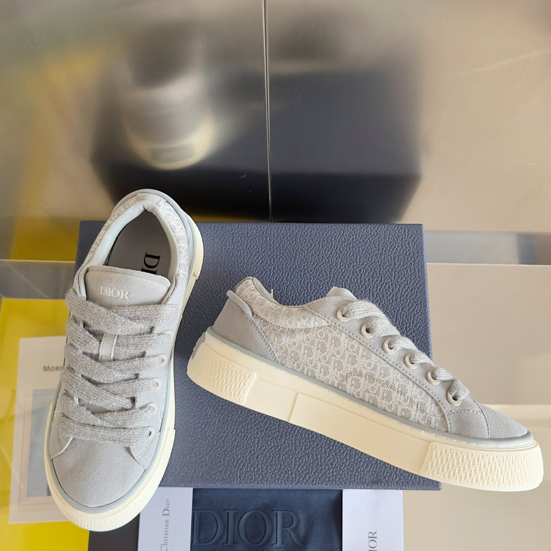 CD B33 Sneaker 40mm Grey White Monogram Suede