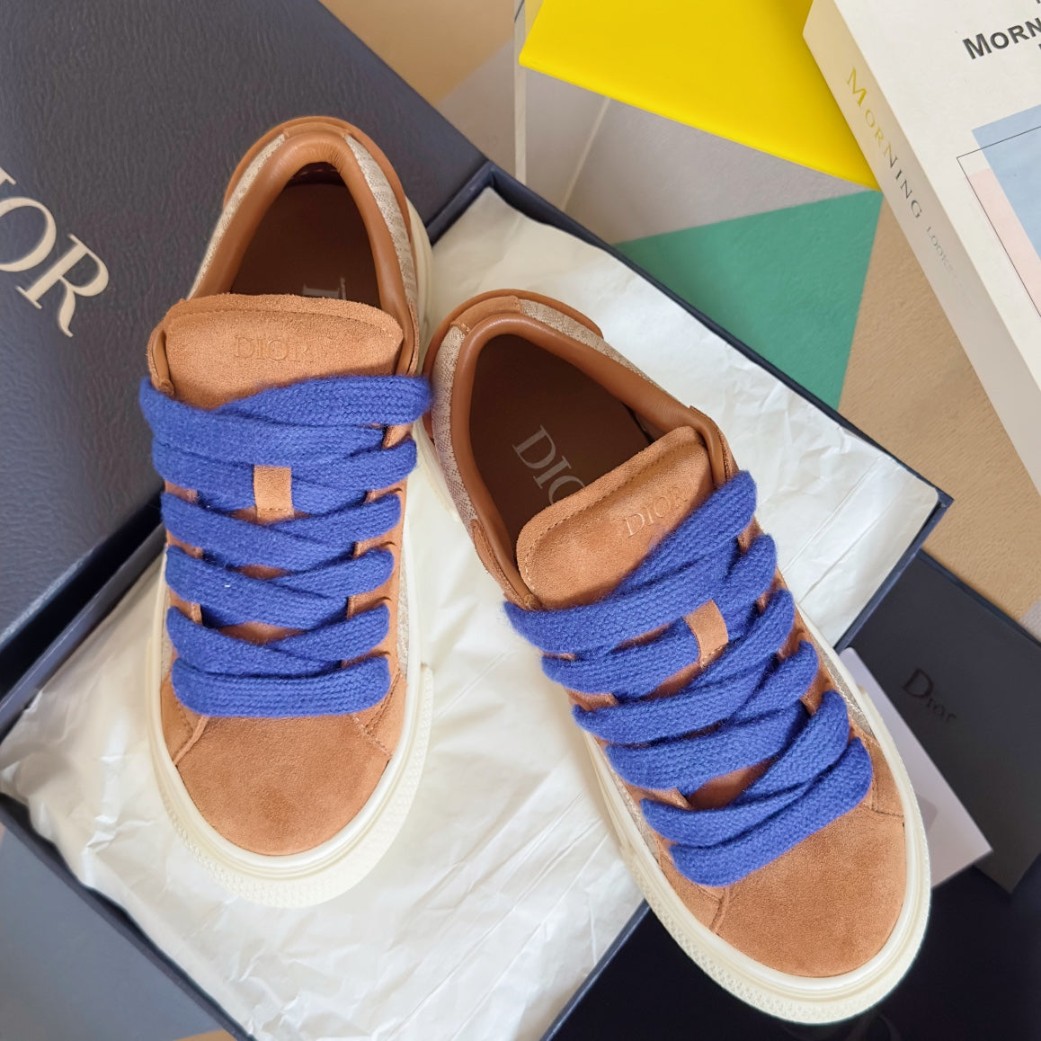 CD B33 Sneaker 40mm Light Brown Monogram Suede