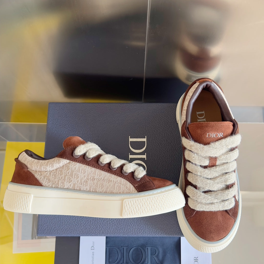 CD B33 Sneaker 40mm Dark Brown Mix Light Brown Monogram Suede