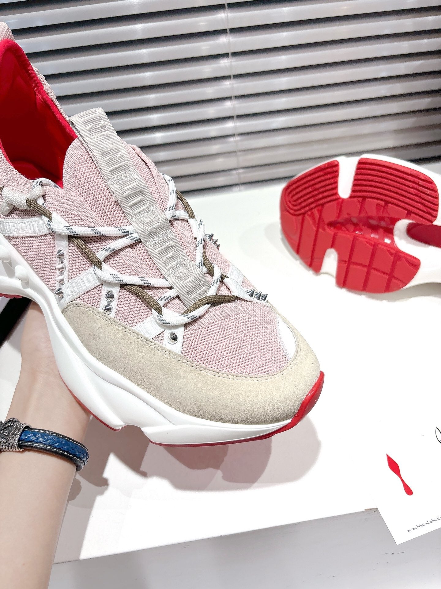 CL 25 Trailnrun Sneaker Pink Calfskin Mesh 323166