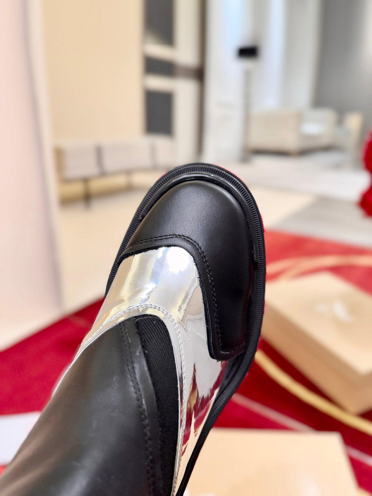 CL 2026 Chelsea Boots Black Silver Logo Leather 193558