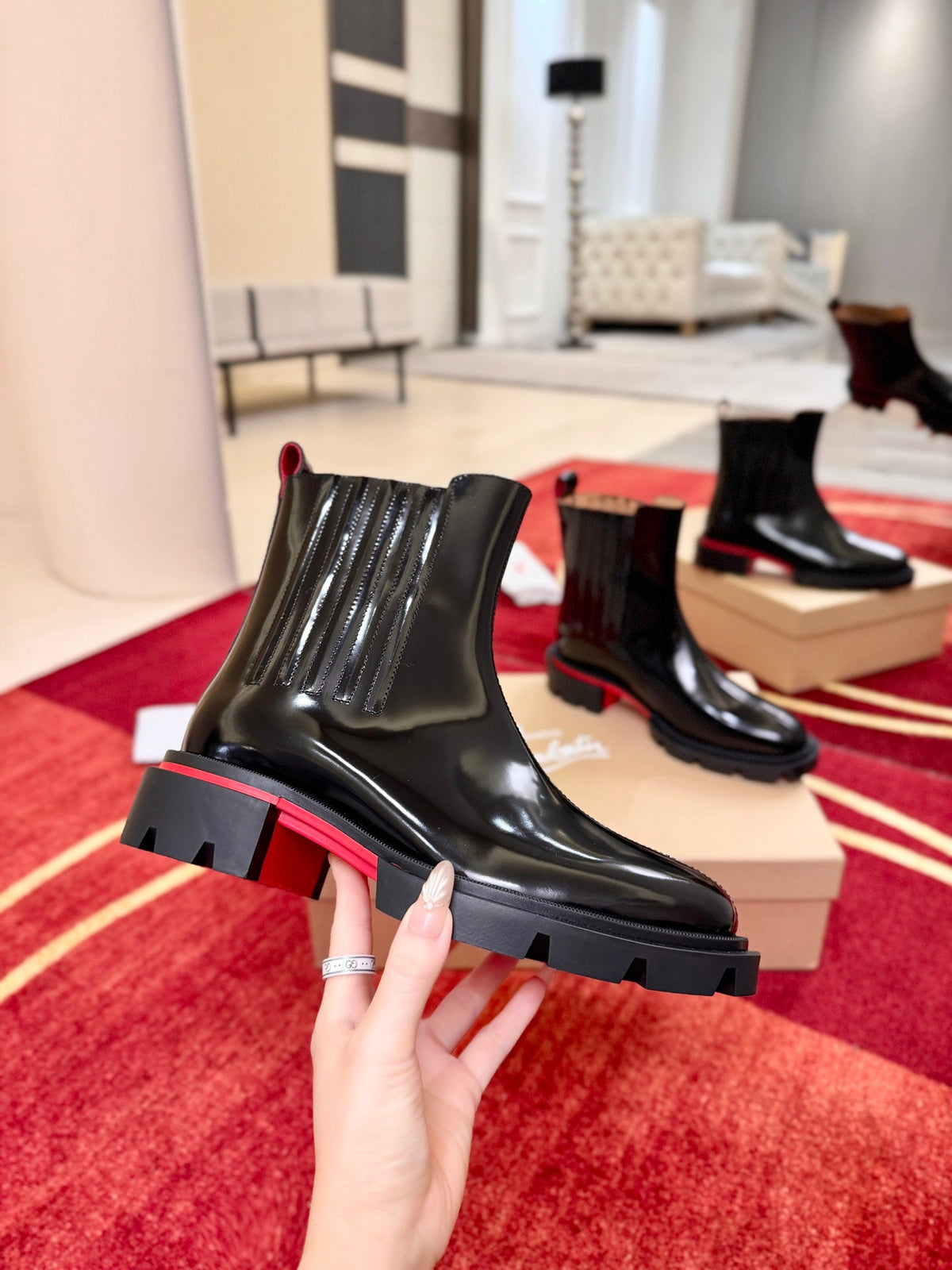 CL 2026 Chelsea Boots Black Black Logo Patent Leather 193560