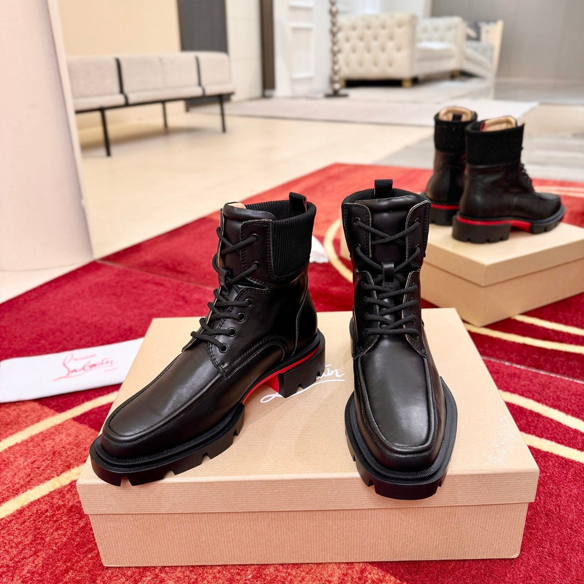 CL 2026 Combat Boots Black Black Logo Leather 193561