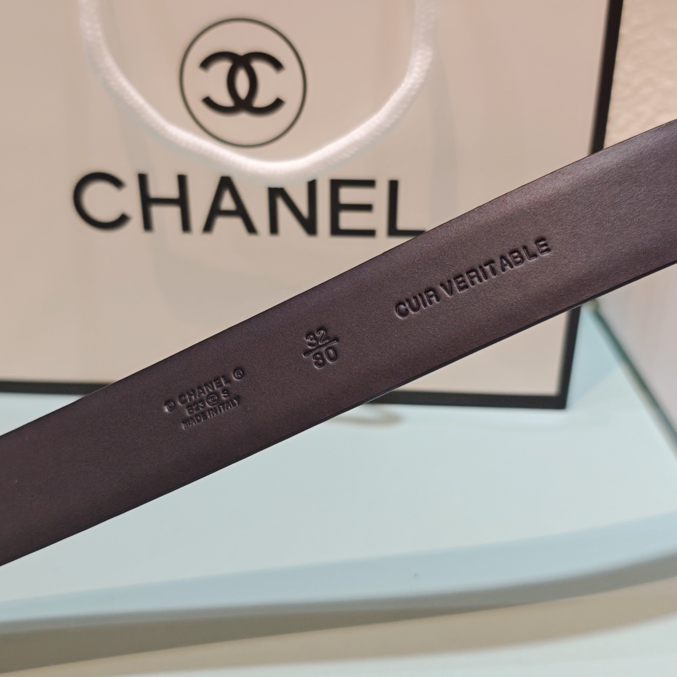 CC Belt 3.0 Scalloped Edge Buckle Black Cowhide 200005