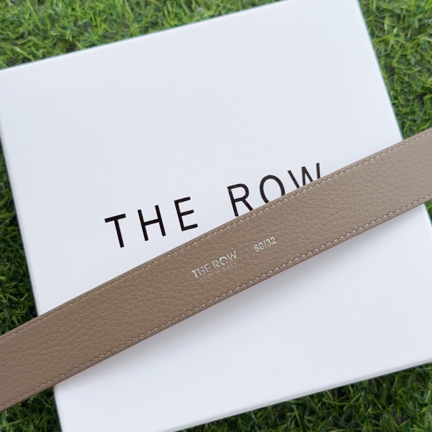 The Row Jin Belt 3cm Taupe Gold Cowhide 211139