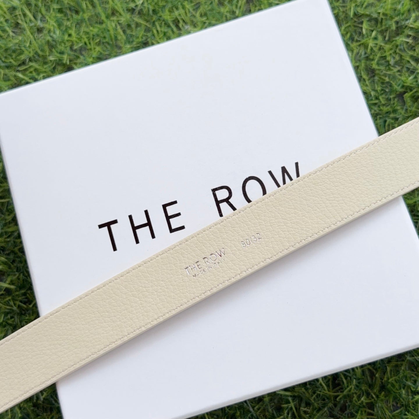 The Row Jin Belt 3cm Cream Gold Cowhide 211143
