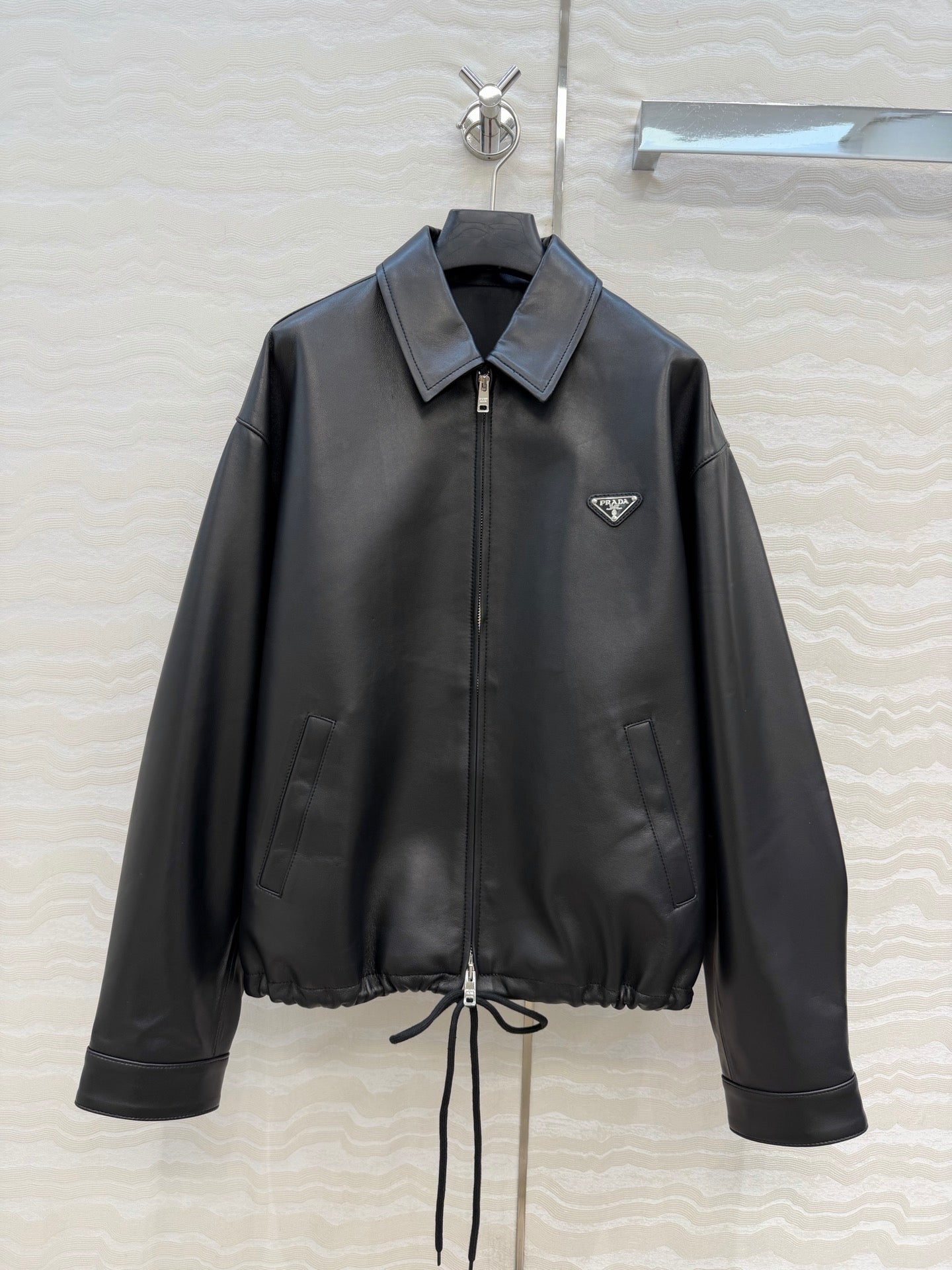 Prada Jacket Black Leather 341209