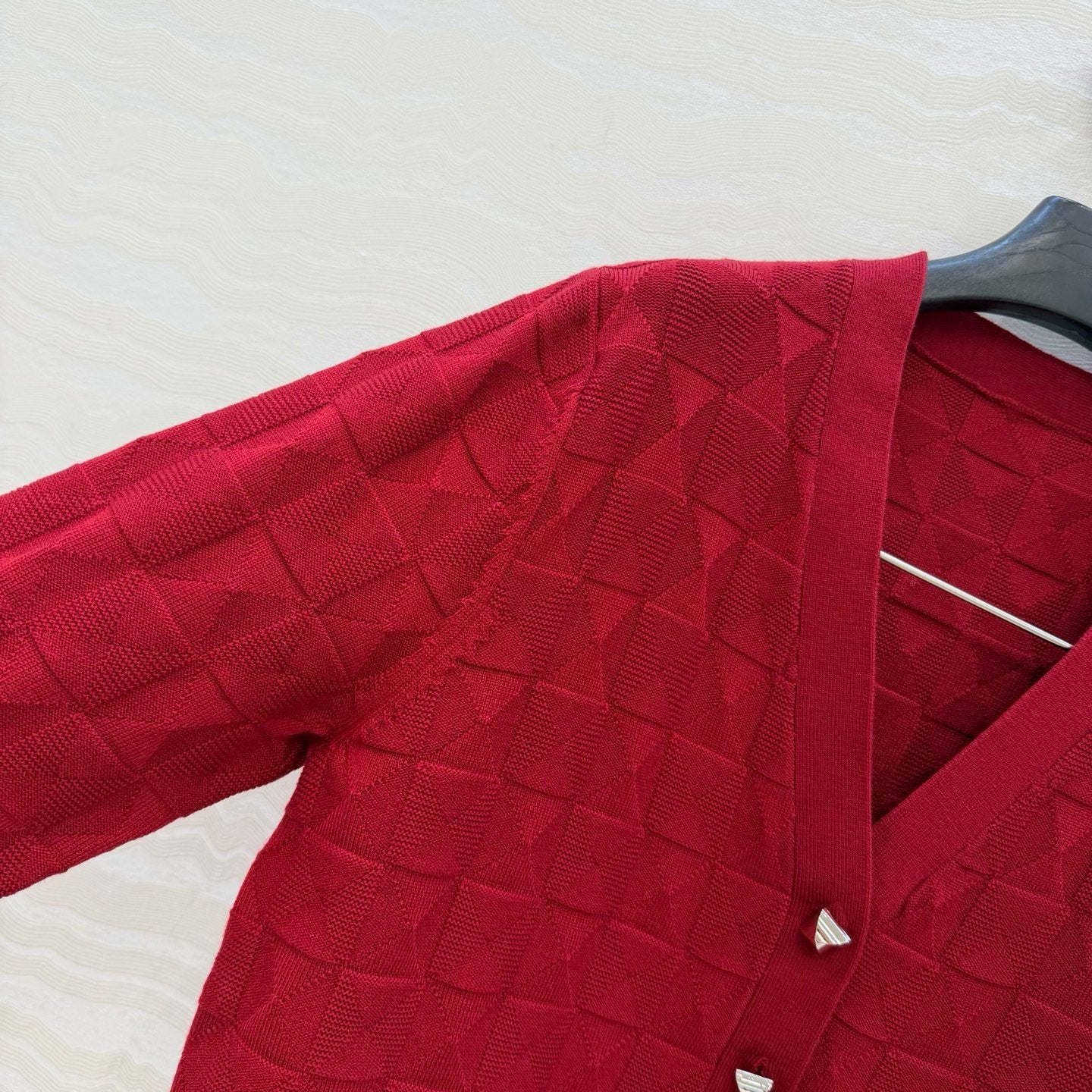 HM "Medor" Long-Sleeve Cardigan Red Wool