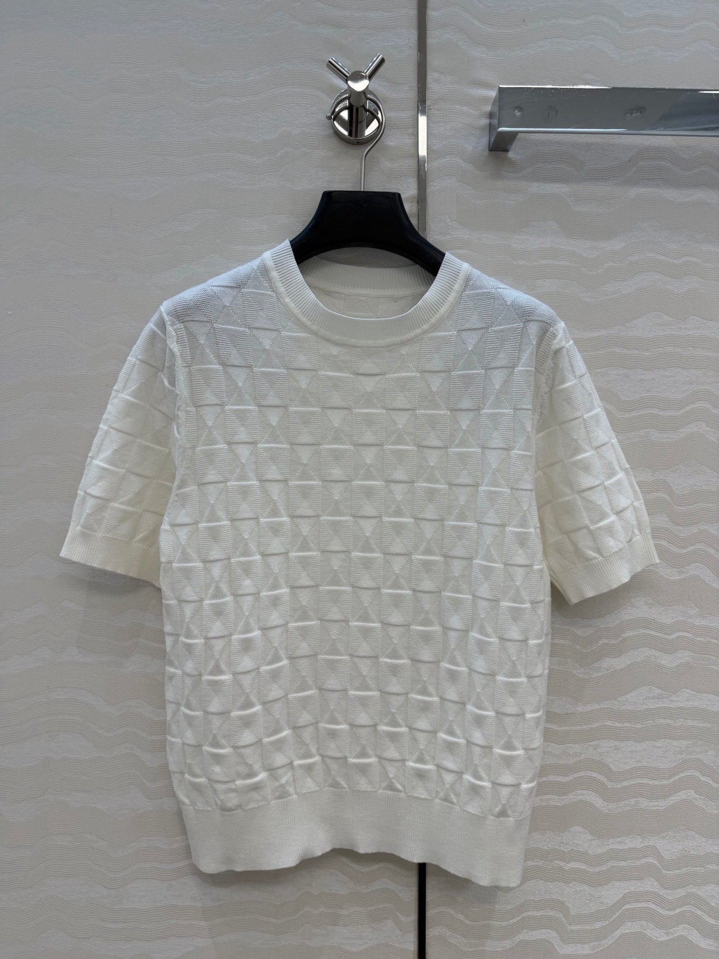 HM "Medor" Short-Sleeve Cardigan White Wool
