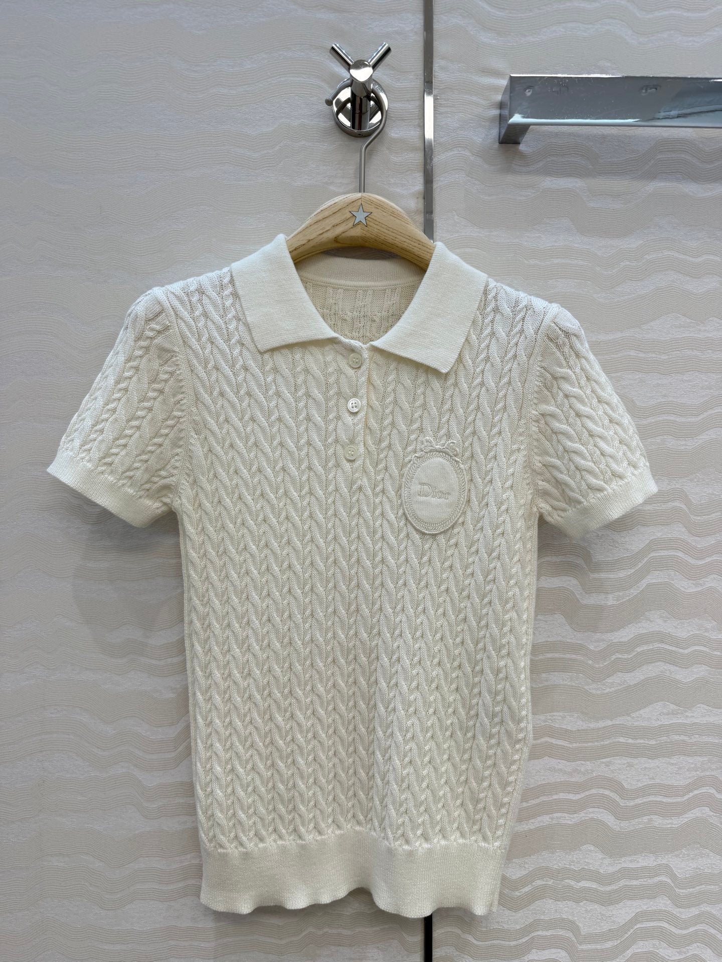 CD Médaillon Sweater White Wool 373503