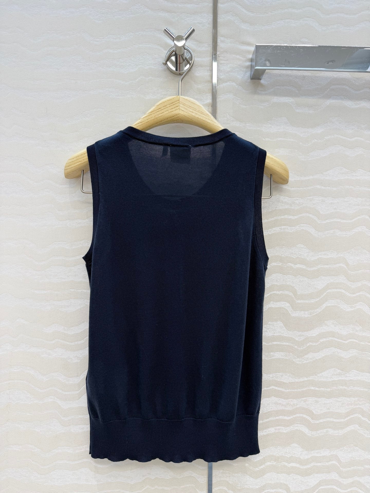 CD Sweater Vest Navy Blue Silk Knit 373482