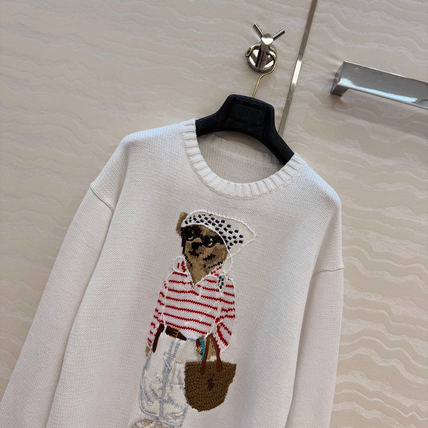 Ralph Lauren Polo Bear Jumper White Cotton 413078