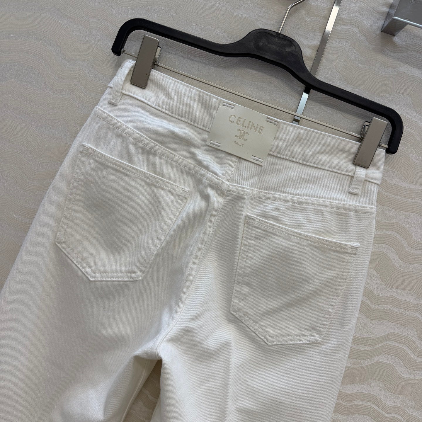 Celine 26s Straight-Leg Jeans White Denim 427212