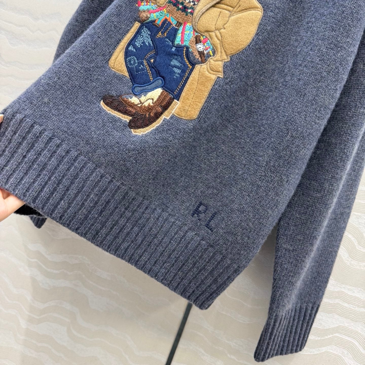 Ralph Lauren Polo Bear Jumper Grey Wool 419763