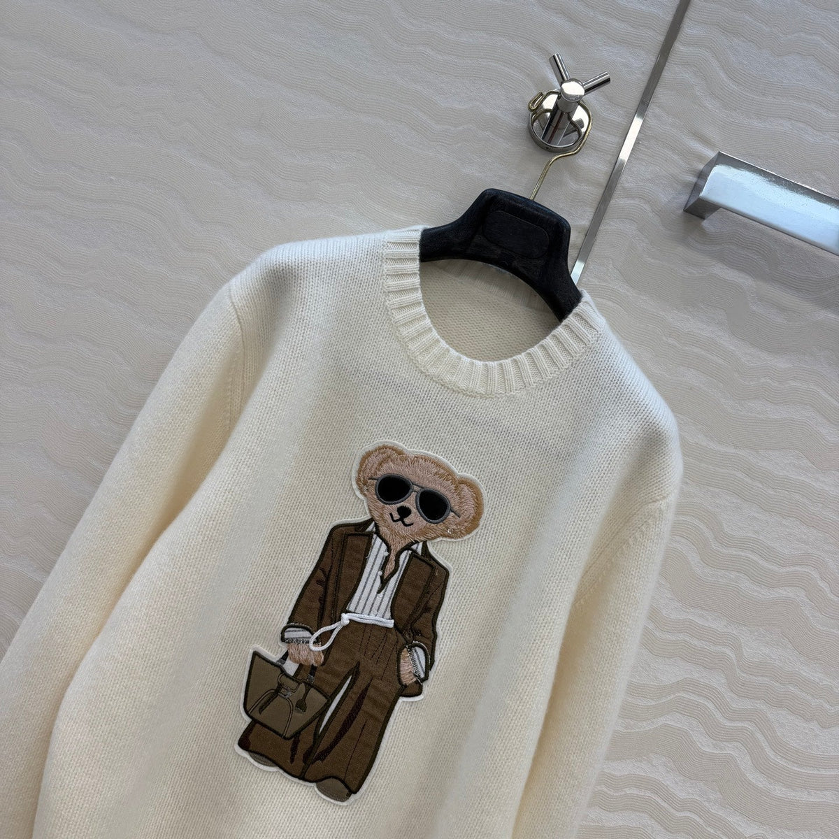 Ralph Lauren 26S Polo Bear Knit Sweater Cream White 441003