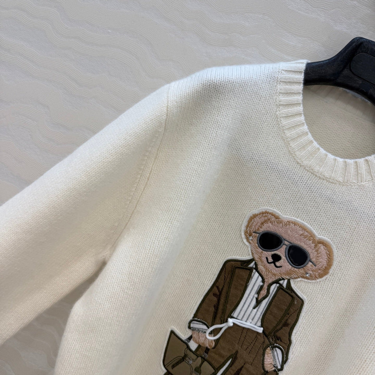 Ralph Lauren 26S Polo Bear Knit Sweater Cream White 441003