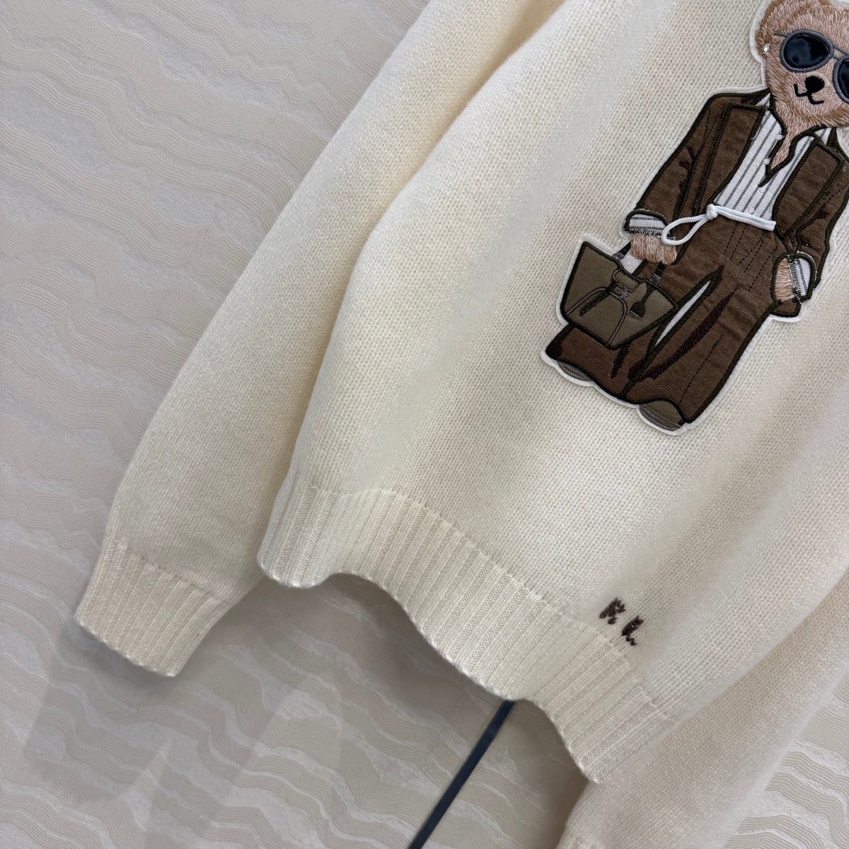Ralph Lauren 26S Polo Bear Knit Sweater Cream White 441003
