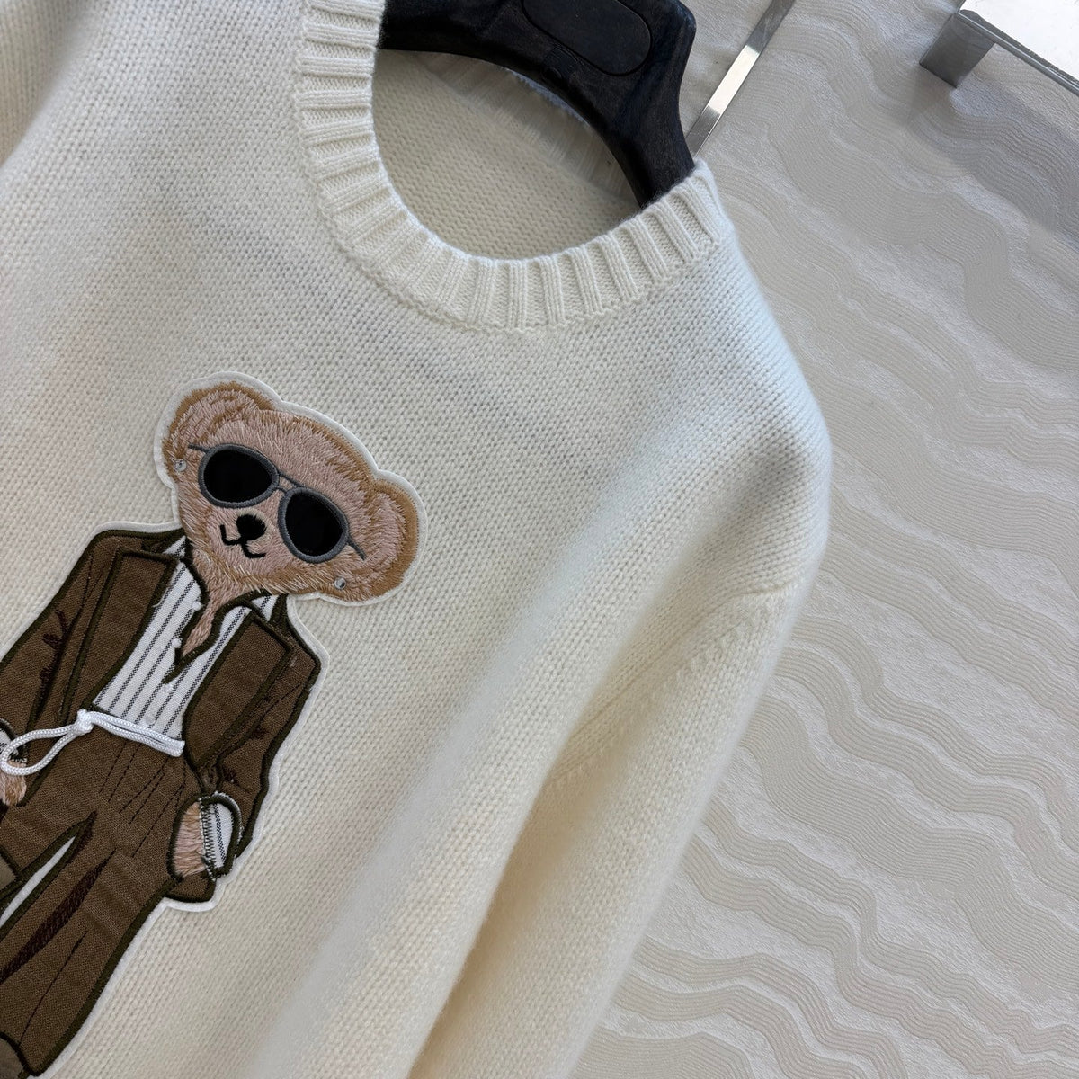 Ralph Lauren 26S Polo Bear Knit Sweater Cream White 441003