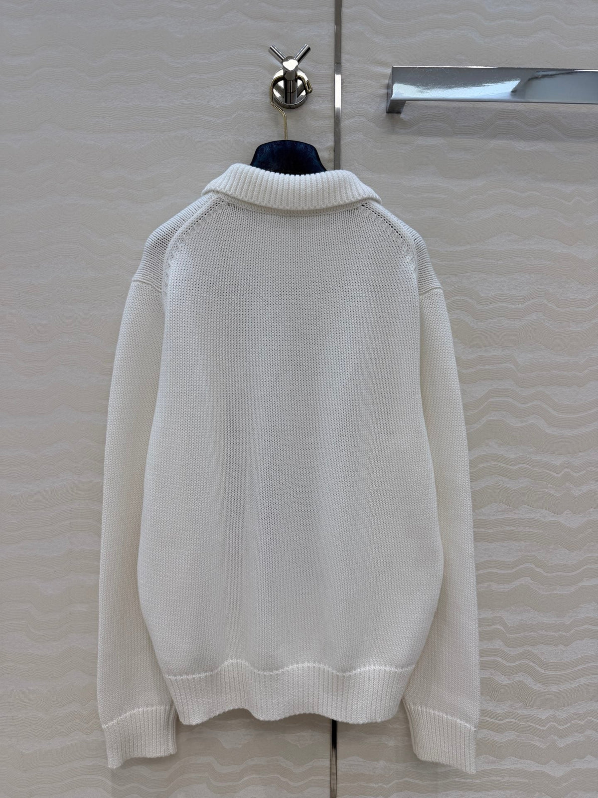 Ralph Lauren 26S Polo Bear Collar Knit Sweater Cream White 440986