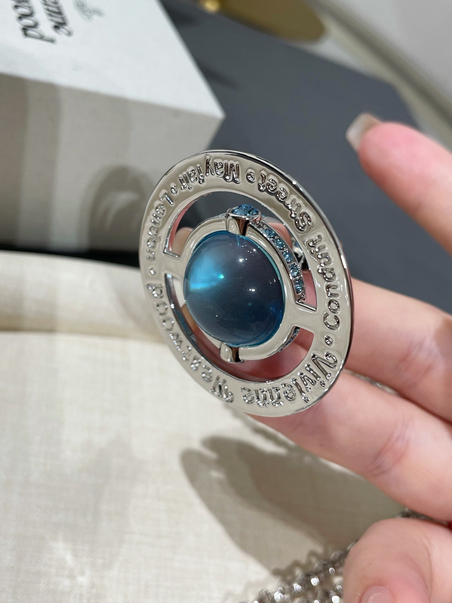Vivienne Westwood Orb Necklace Silver Blue